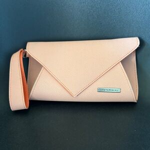 Jan Taminiau for KLM Orange Cream Wristlet Clutch KLM Business Class Amenity Bag